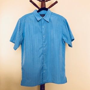 Van Heusen Light Blue Button-Down Striped Polo